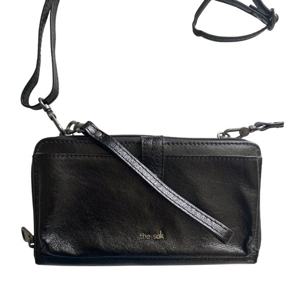 The Sak Black Leather Crossbody/Wristlet With Adjustable Strap & Zipper Closure - Picture 8 of 8